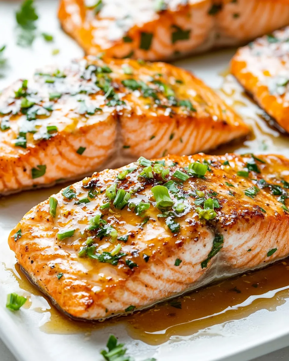 Delicious Honey-Glazed Salmon food shot