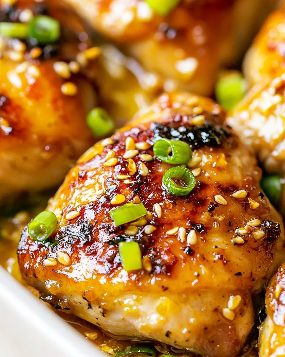 Savory Honey Garlic Baked Chicken Thighs dish photo