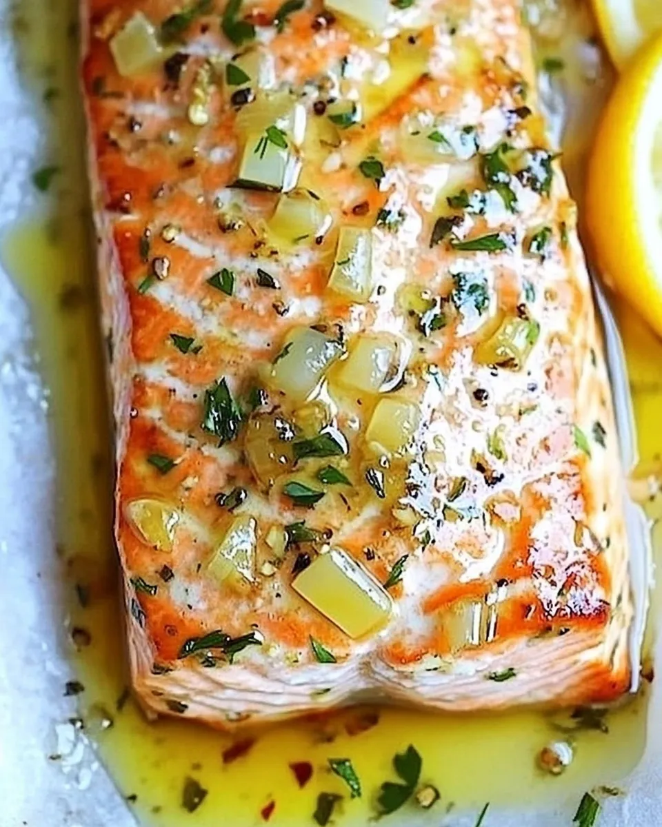 Delicious Honey Garlic Butter Salmon plate image