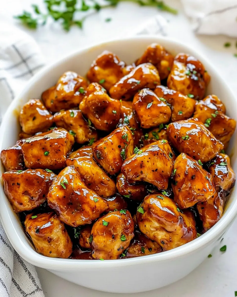 Delicious Honey Garlic Chicken Bites shot