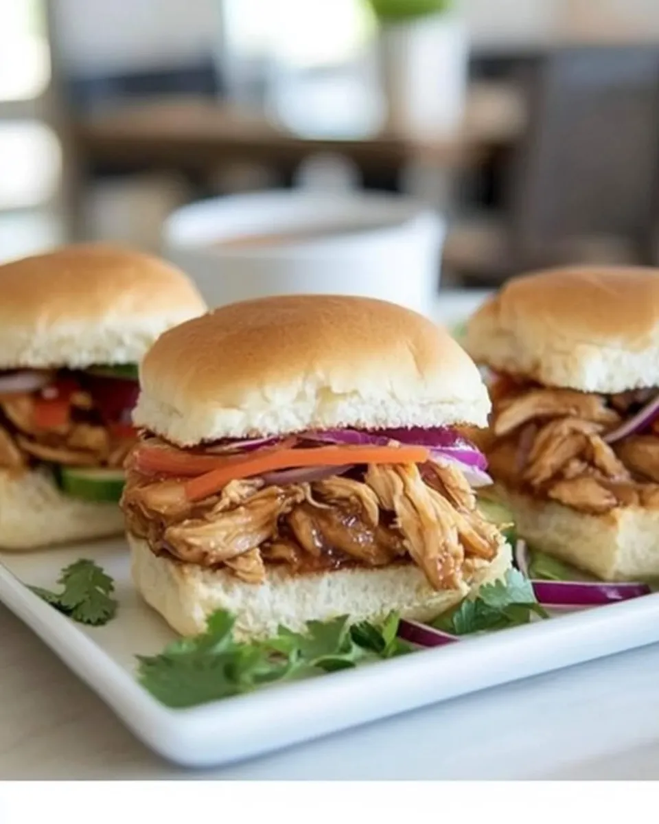 Easy Honey Garlic Chicken Sliders food shot