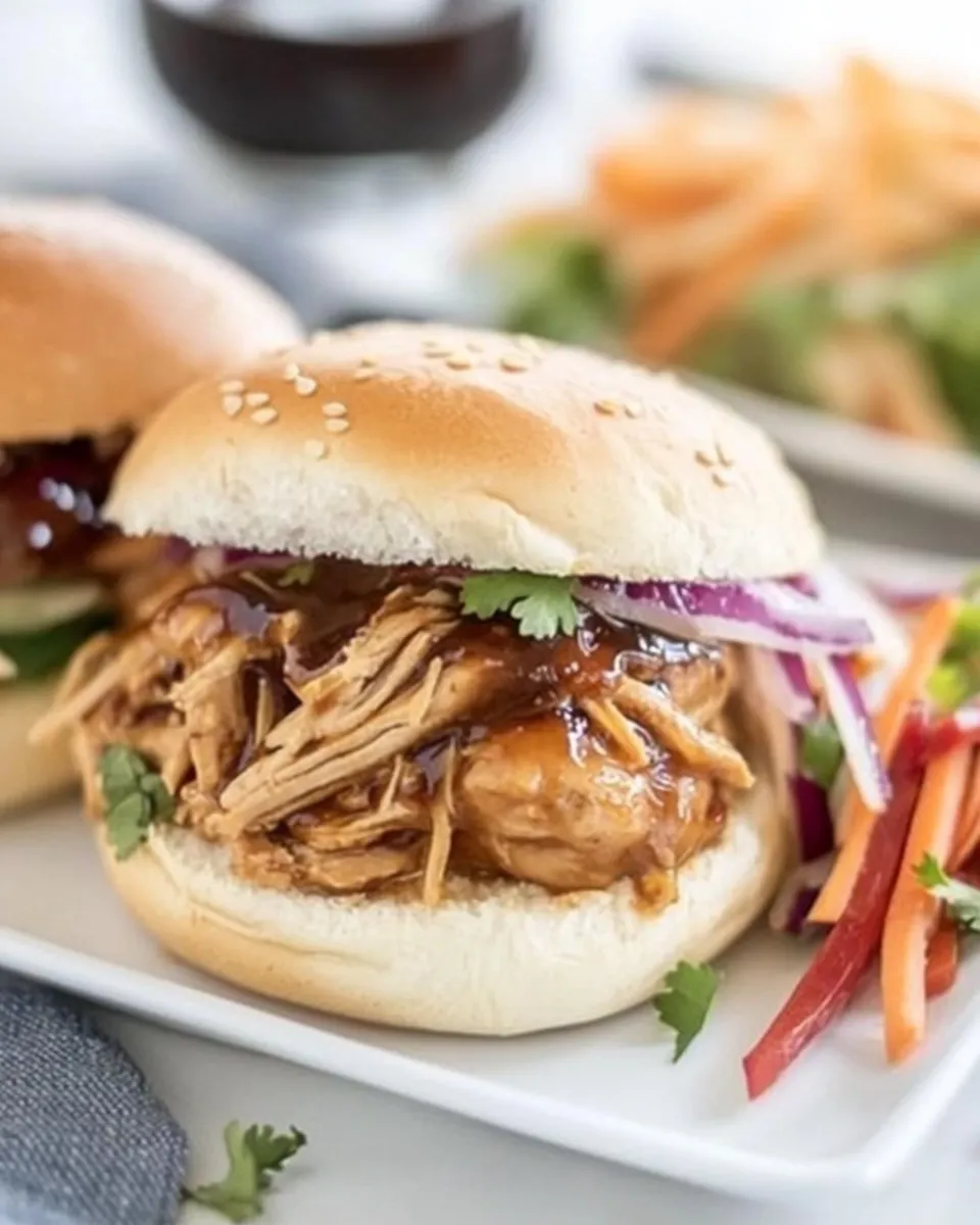 Delicious Honey Garlic Chicken Sliders plate image