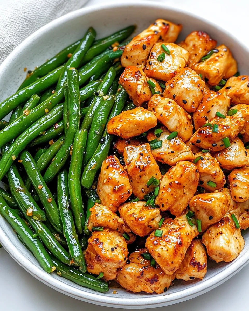 Homemade Honey Garlic Chicken and Green Beans photo