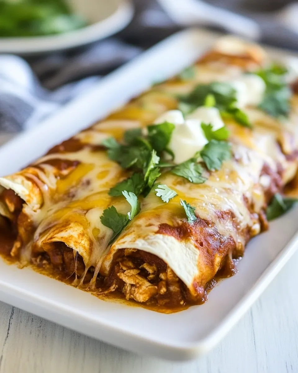 Easy Honey Lime Chicken Enchiladas food shot