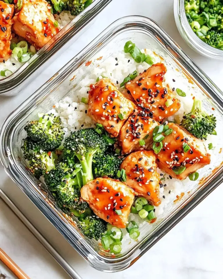 Homemade Honey Sriracha Chicken and Broccoli Meal Prep Bowls photo