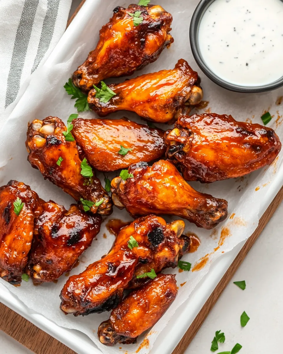 Delicious Hot & Spicy Baked Buffalo Chicken Wings food shot