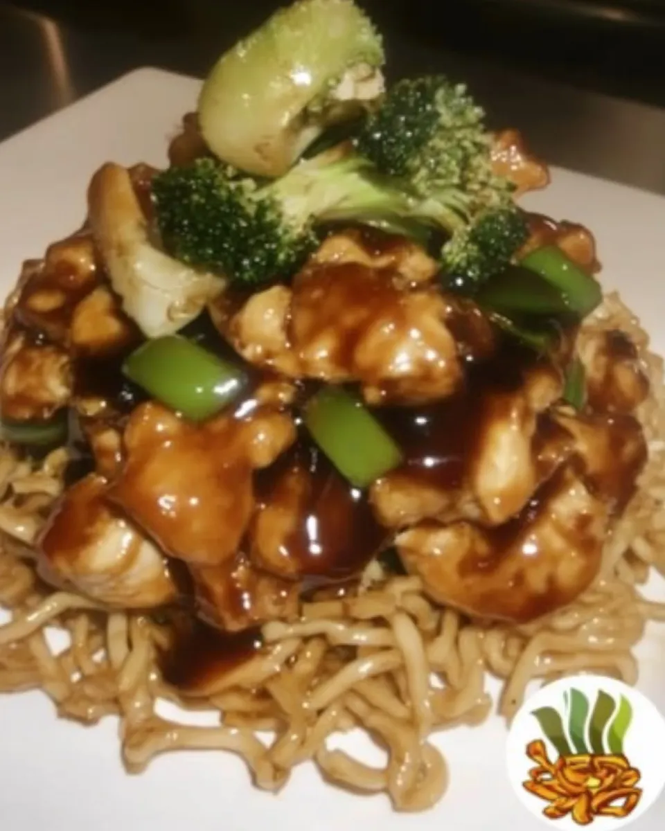 Easy Hunan Chicken with Chow Mein Noodles and Vegetables recipe photo
