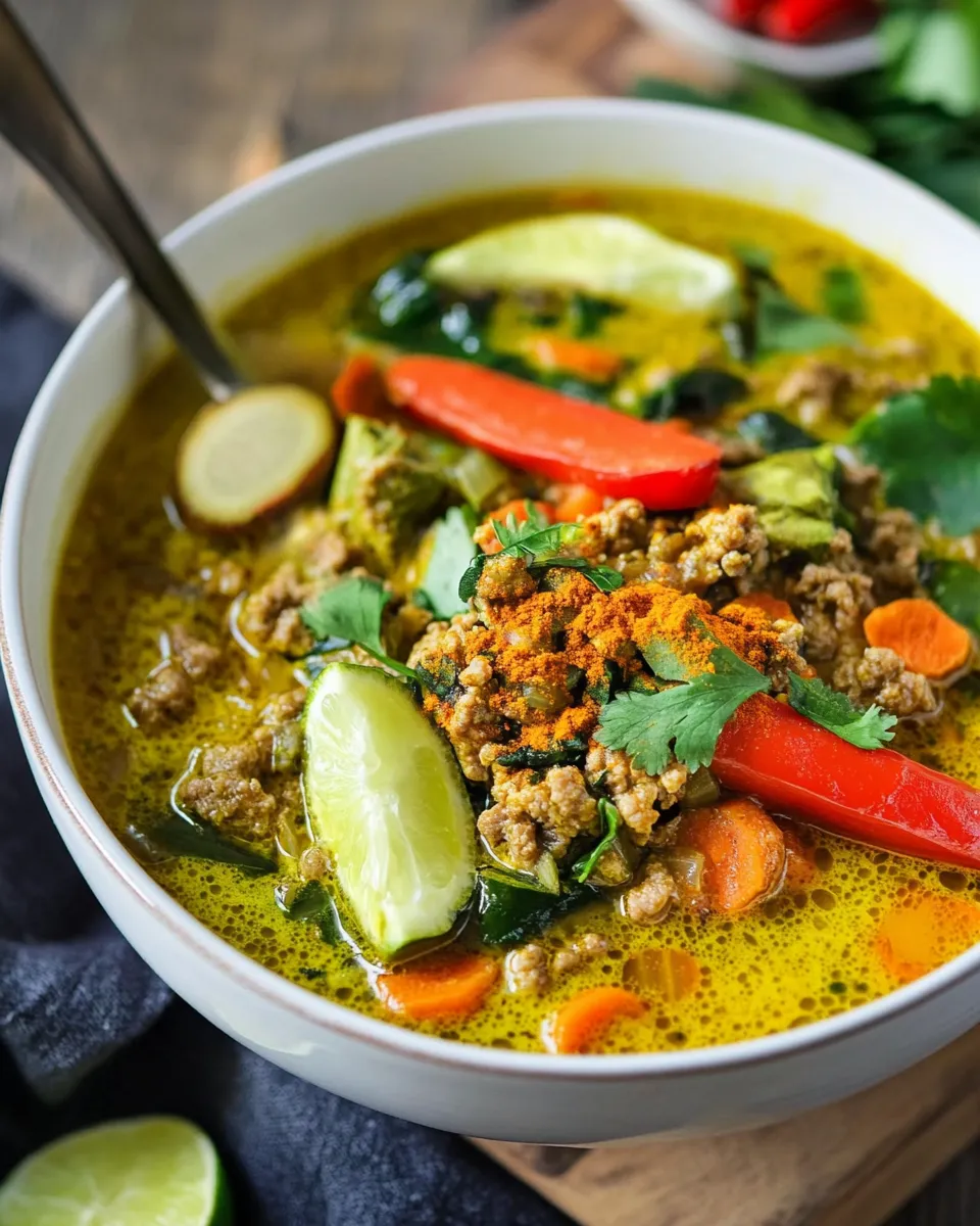 Classic Immunity-Boosting Ground Turkey Soup with Turmeric and Ginger dish photo