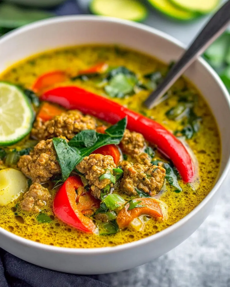 Easy Immunity-Boosting Ground Turkey Soup with Turmeric and Ginger food shot