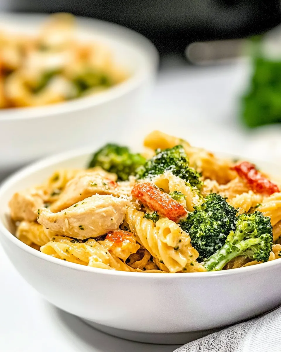Healthy Instant Pot Chicken Broccoli Pasta dish photo