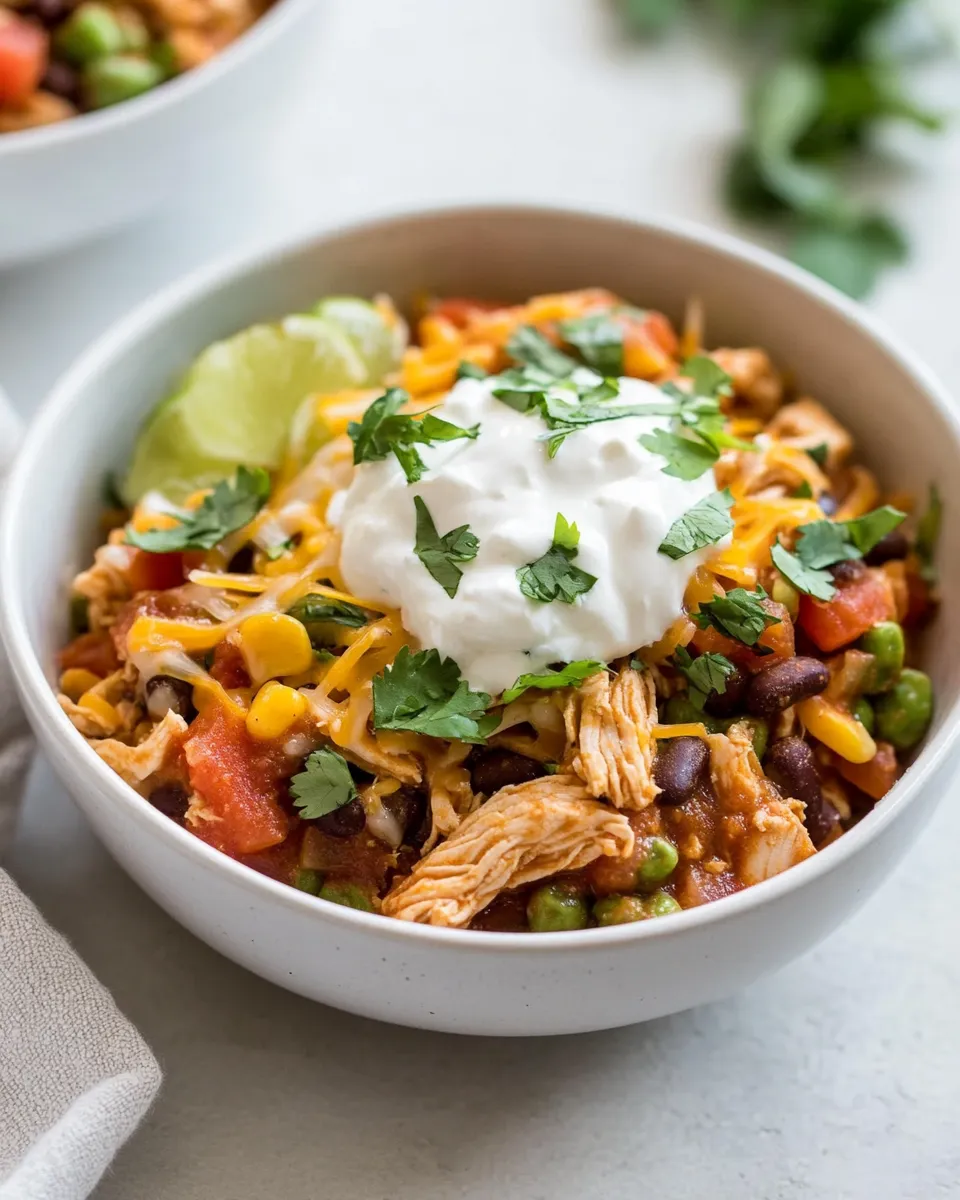 Easy Instant Pot Chicken Taco Bowls dish photo