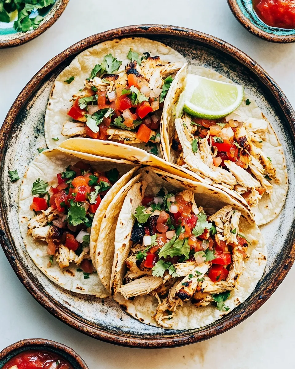 Easy Instant Pot Chicken Tacos Recipe plate image