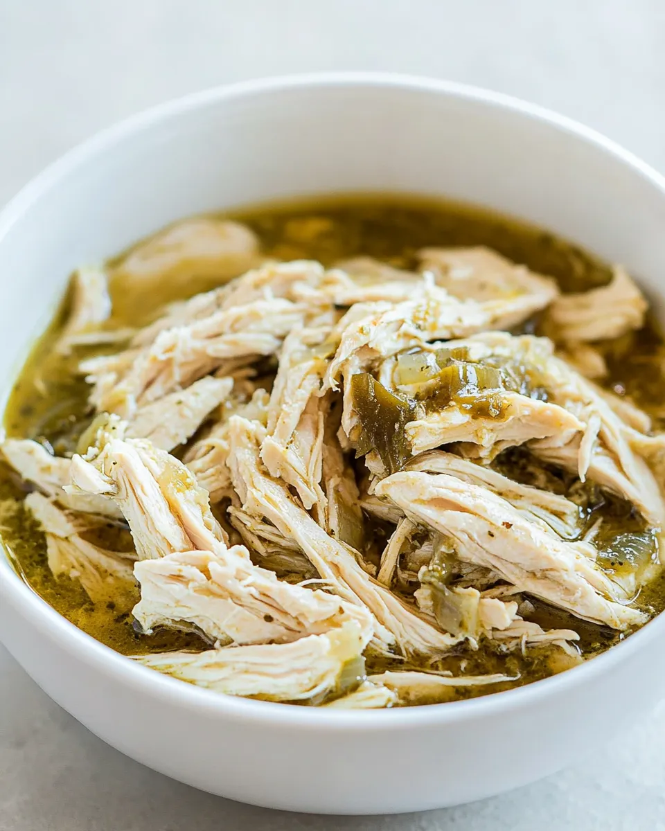 Delicious Instant Pot Chile Verde Shredded Chicken image