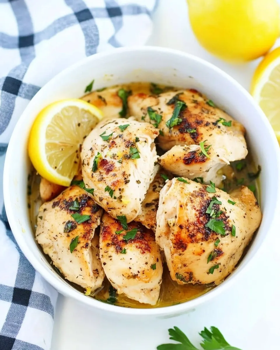 Delicious Instant Pot Lemon Chicken plate image