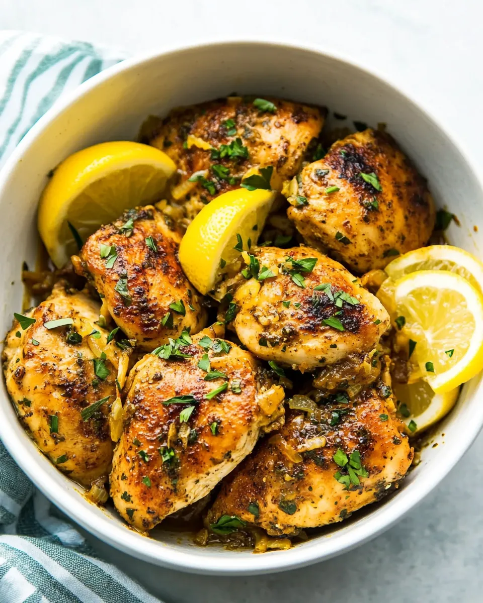 Savory Instant Pot Lemon Garlic Chicken recipe photo