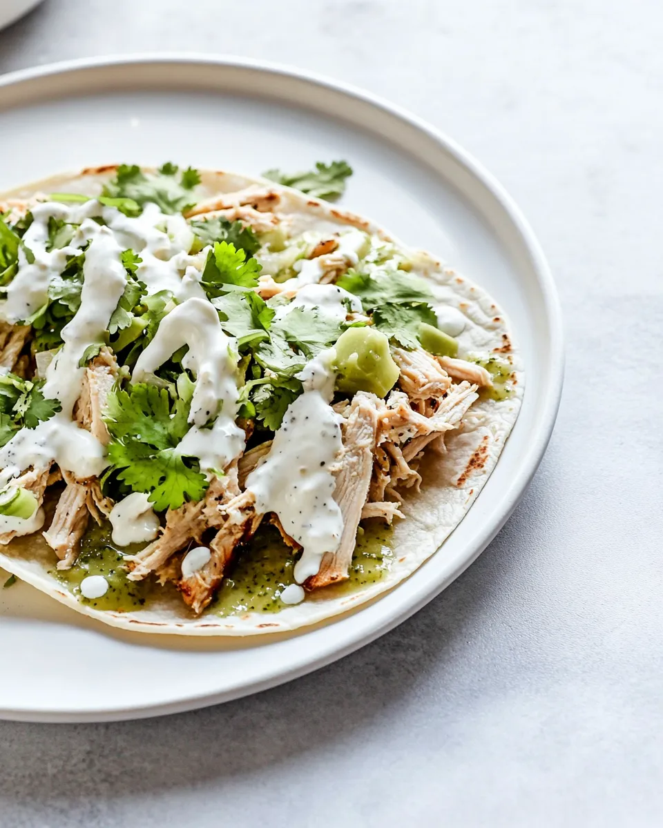 Homemade Instant Pot Salsa Verde Chicken Tacos recipe photo