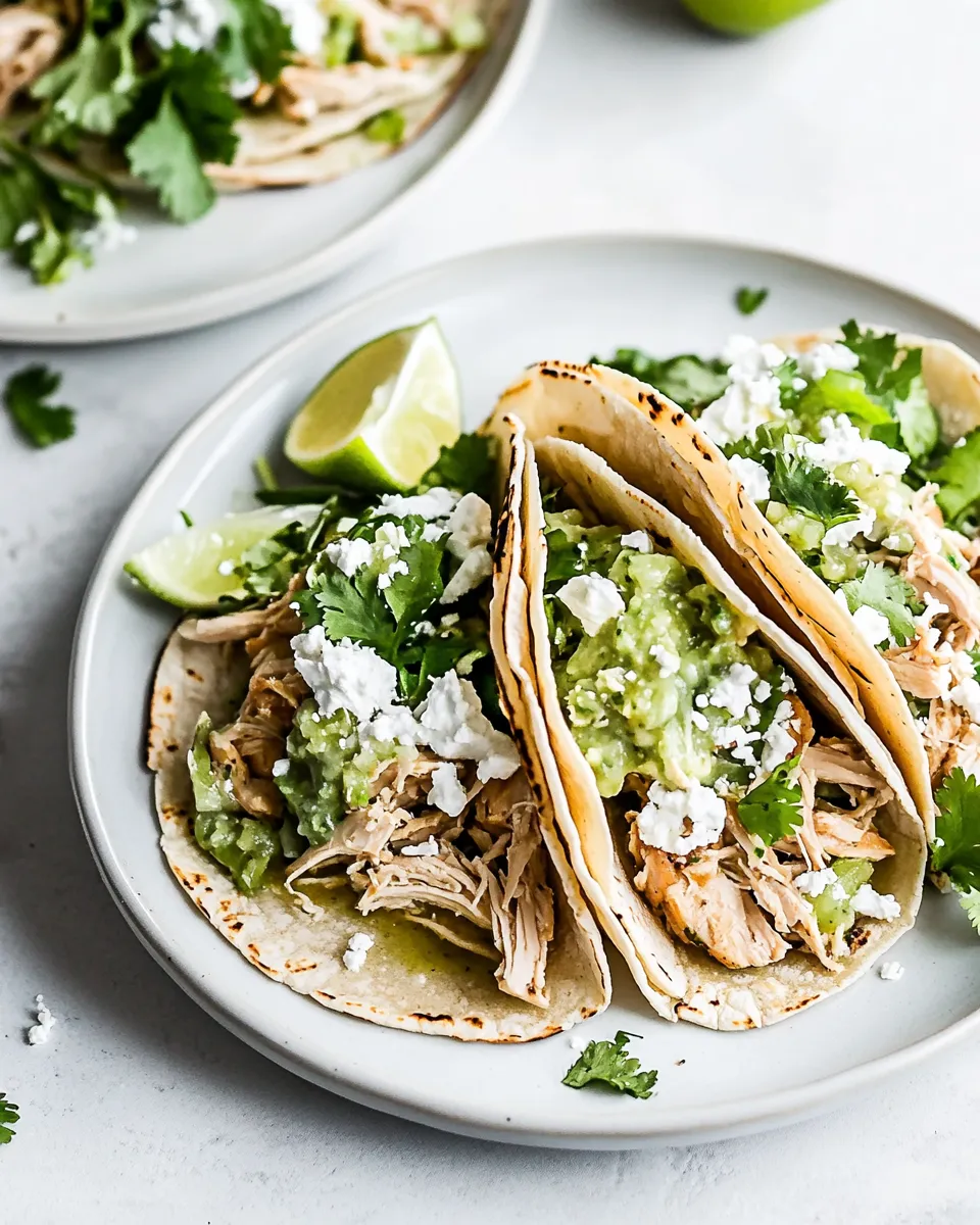 Quick Instant Pot Salsa Verde Chicken Tacos shot
