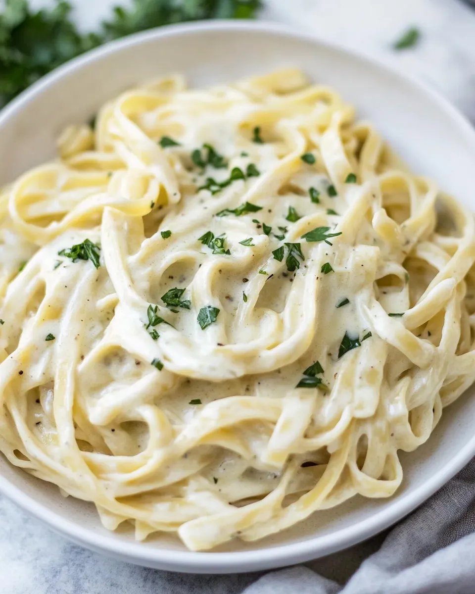 Delicious Instant Pot Skinny Fettuccine Alfredo image