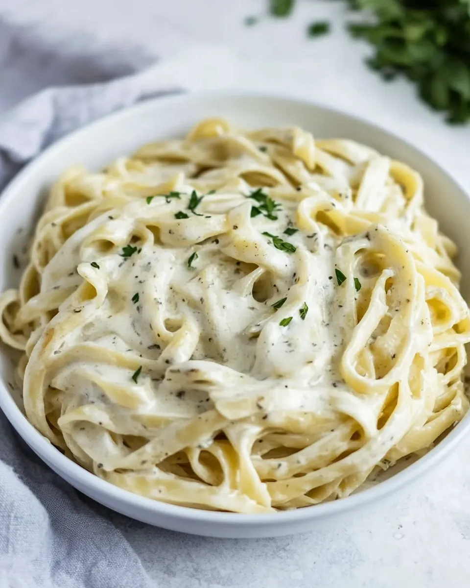 Quick Instant Pot Skinny Fettuccine Alfredo shot