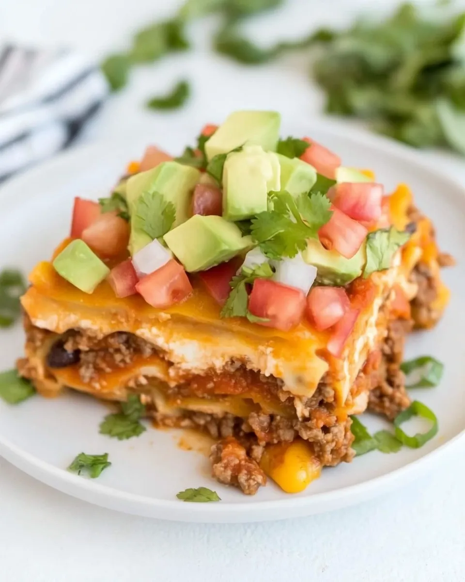 Homemade Instant Pot Taco Lasagna shot