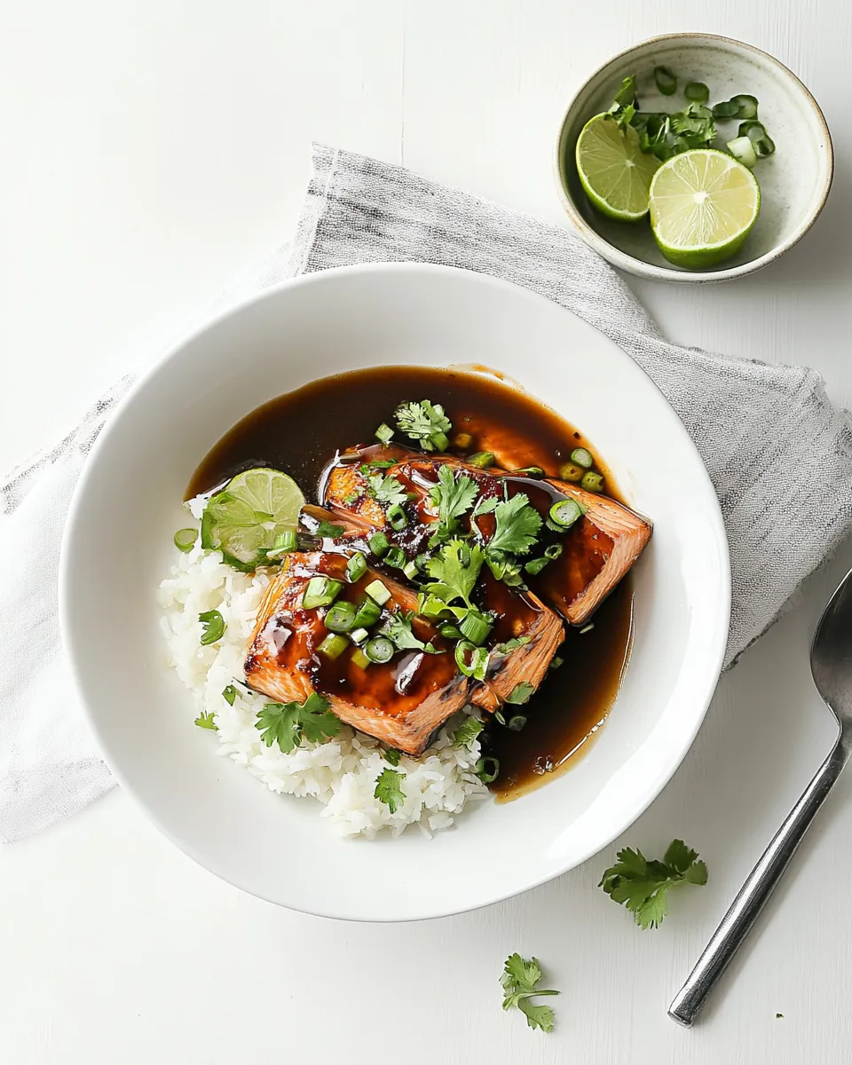 Easy Instant Pot caramel salmon food shot