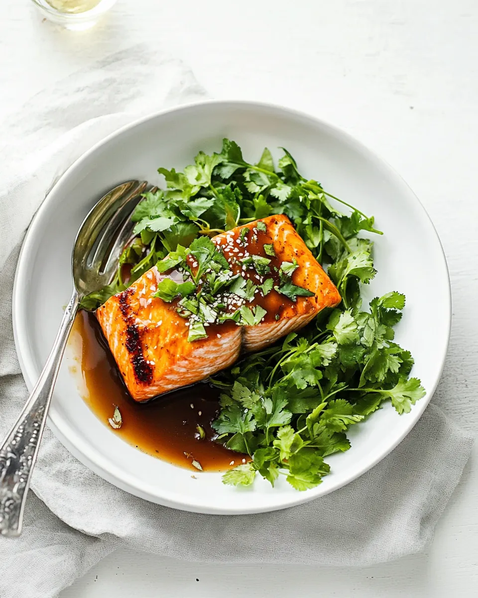 Delicious Instant Pot caramel salmon plate image