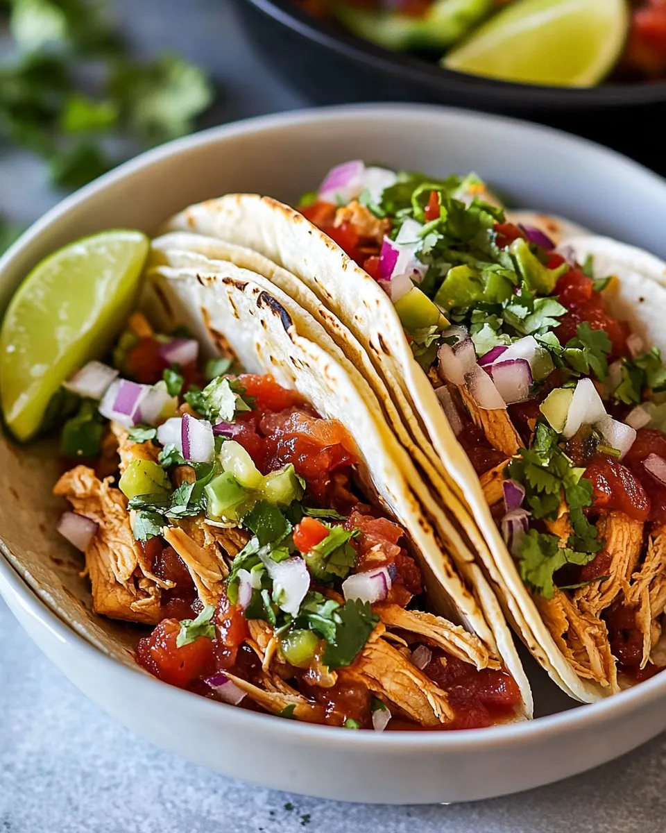 Best Instant Pot or Slow Cooker Salsa Chicken Tacos recipe photo