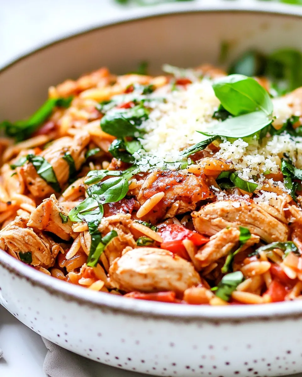 Delicious Italian Chicken Orzo (One pot!) image