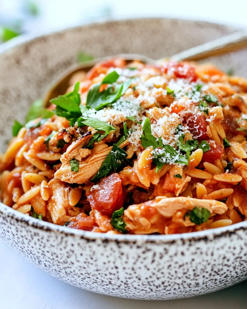 Healthy Italian Chicken Orzo (One pot!) recipe photo