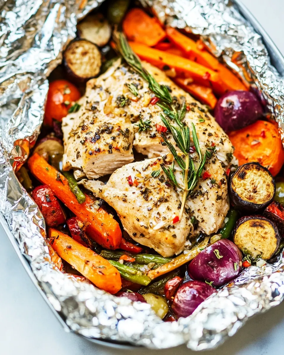 Delicious Italian Chicken and Veggies (Foil Pack Meal) image