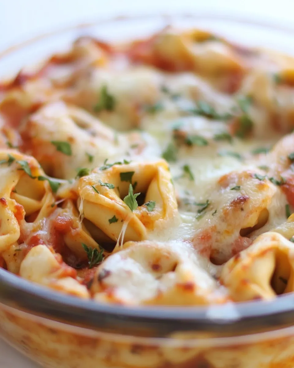 Easy Italian Herb Baked Cheese Tortellini dish photo