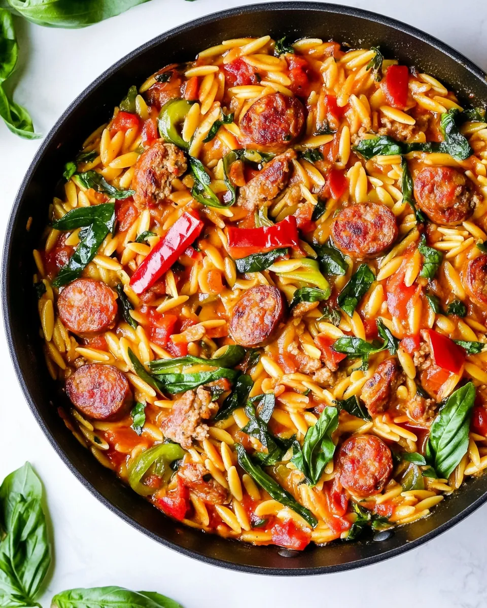 Classic Italian Orzo and Sausage Skillet image