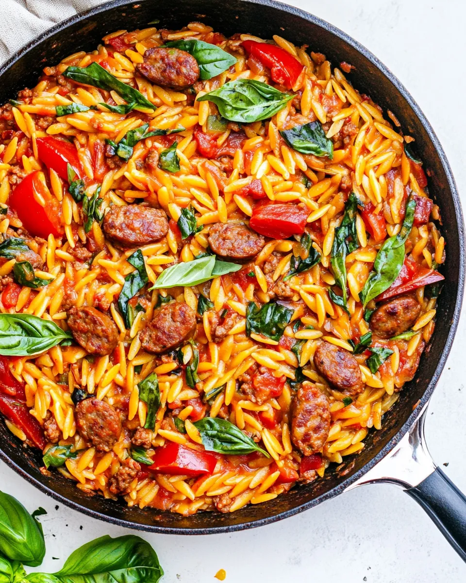 Easy Italian Orzo and Sausage Skillet recipe photo