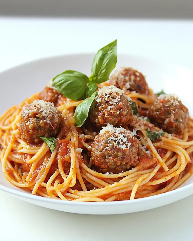 Homemade Italian Spaghetti with Meatballs photo