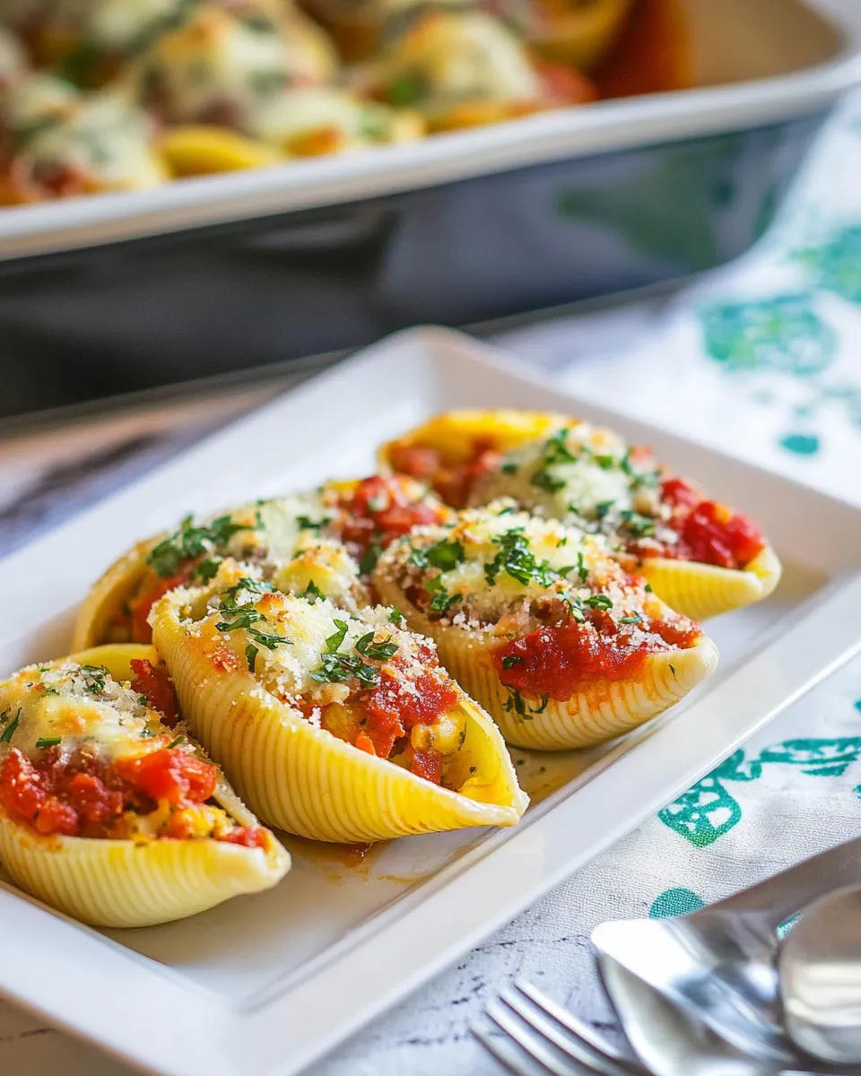 Delicious Italian Stuffed Shells shot