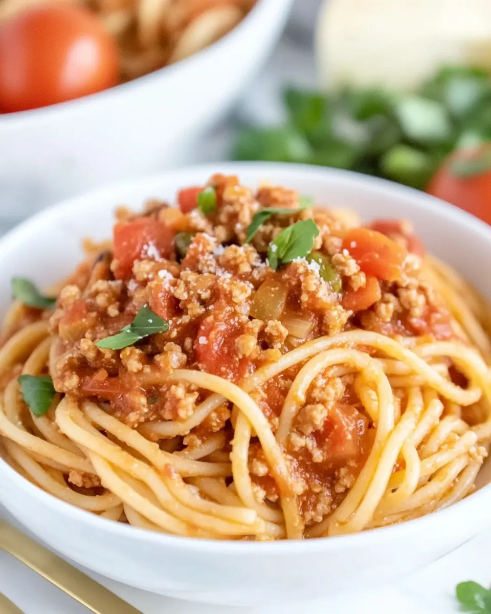 Classic Italian Style Ground Turkey Spaghetti image