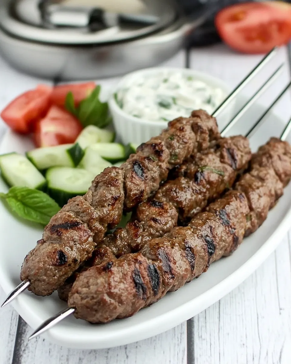 Easy Kabob Koobideh (Persian Ground Beef Kabobs) food shot