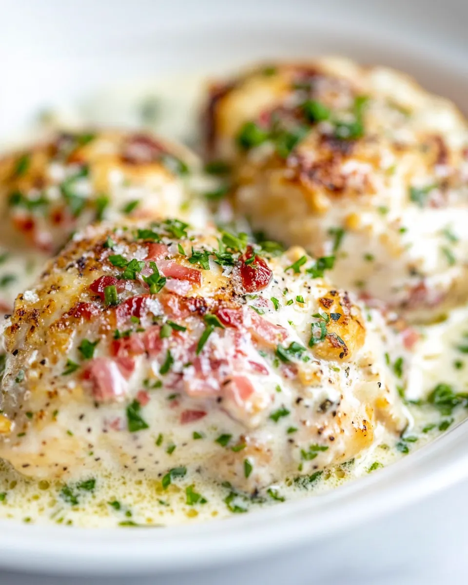 Savory Keto Chicken in Cream Sauce shot