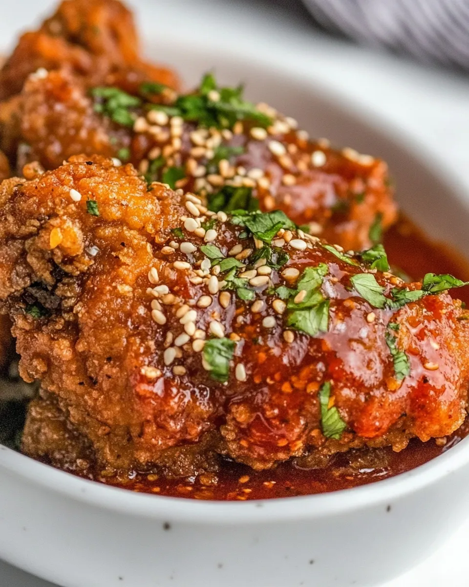 Delicious Korean Fried Chicken Sauce shot