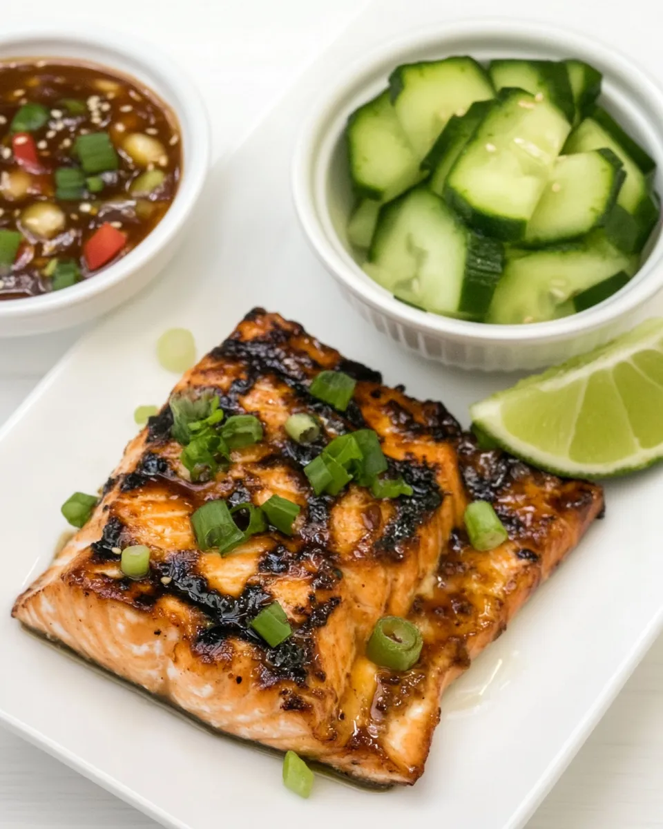 Homemade Korean Salmon with Dipping Sauce photo