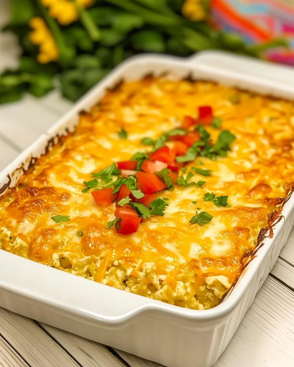 Easy Layered Mexican Casserole with Chicken and Cauliflower Rice recipe photo