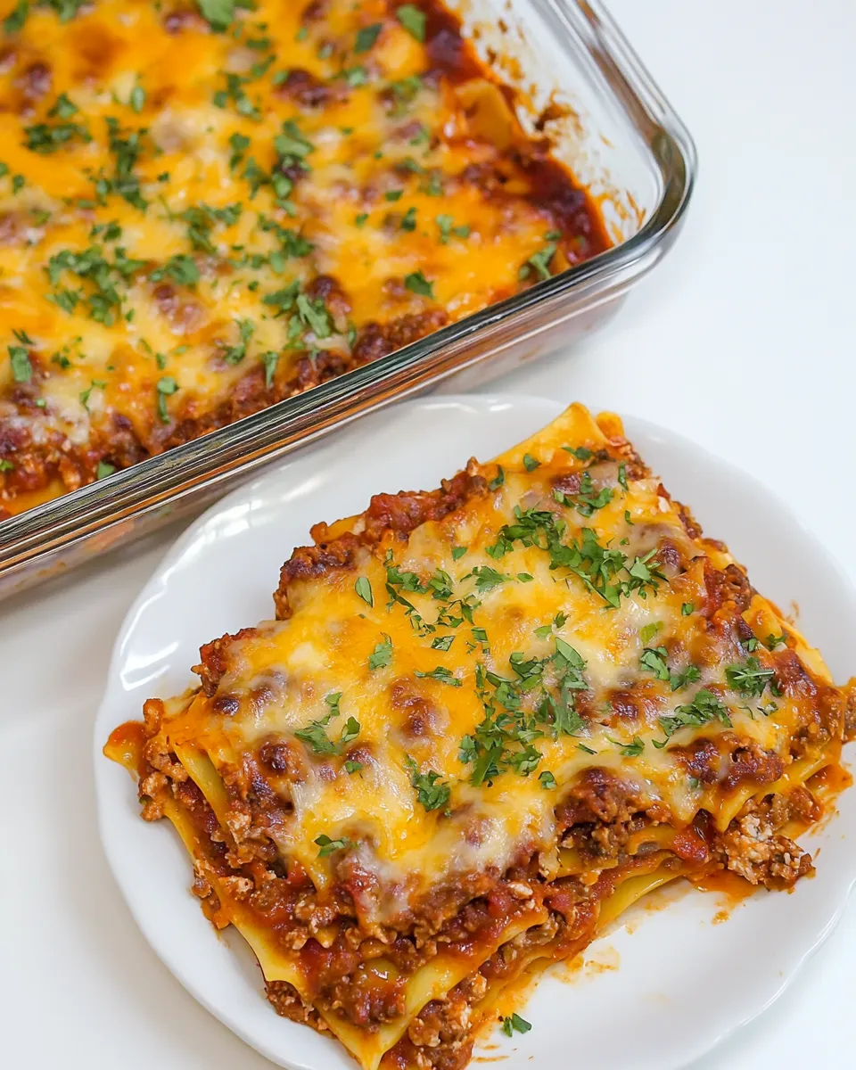 Quick Lazy Low Fat Lasagna shot