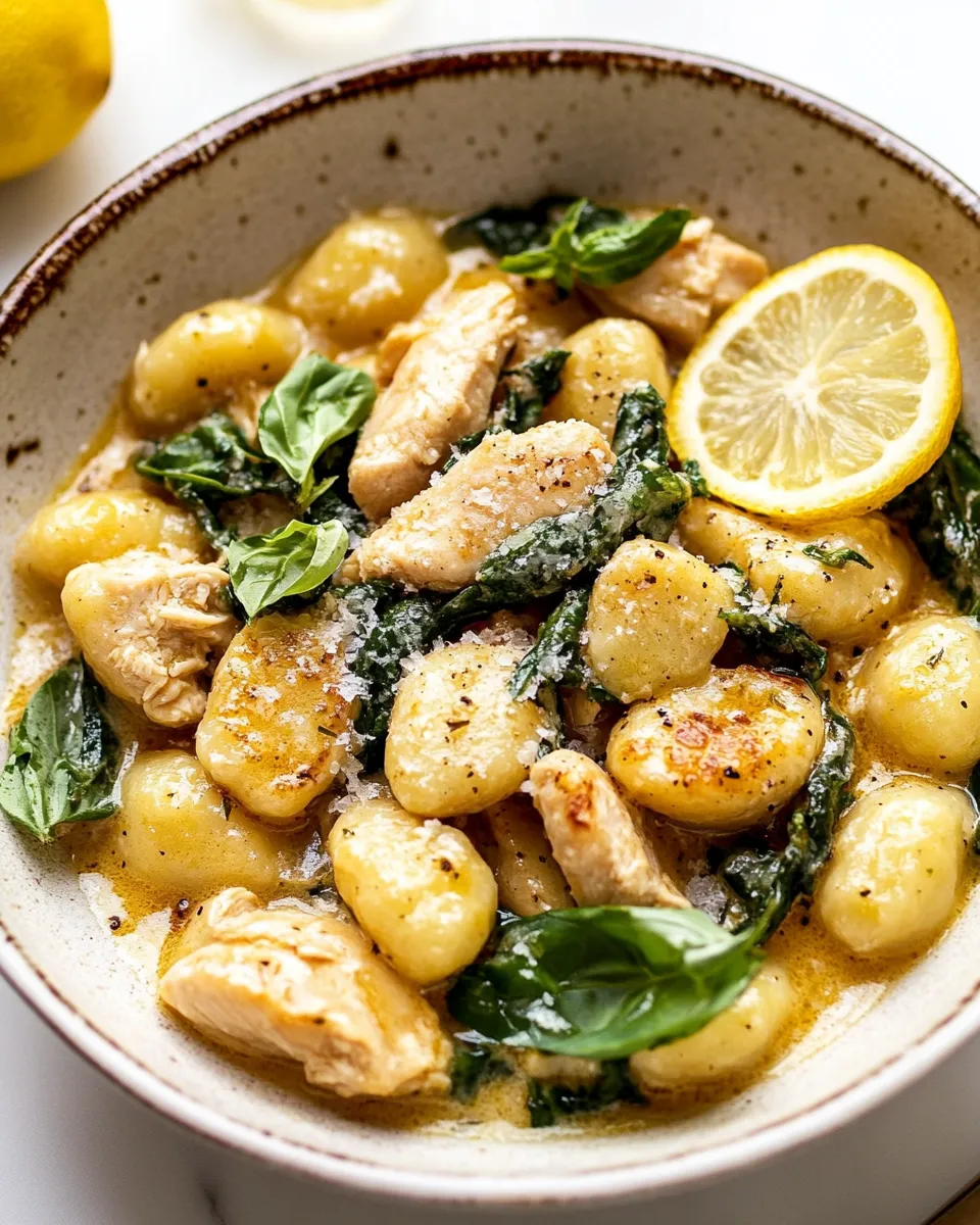 Savory Lemon Chicken Gnocchi shot
