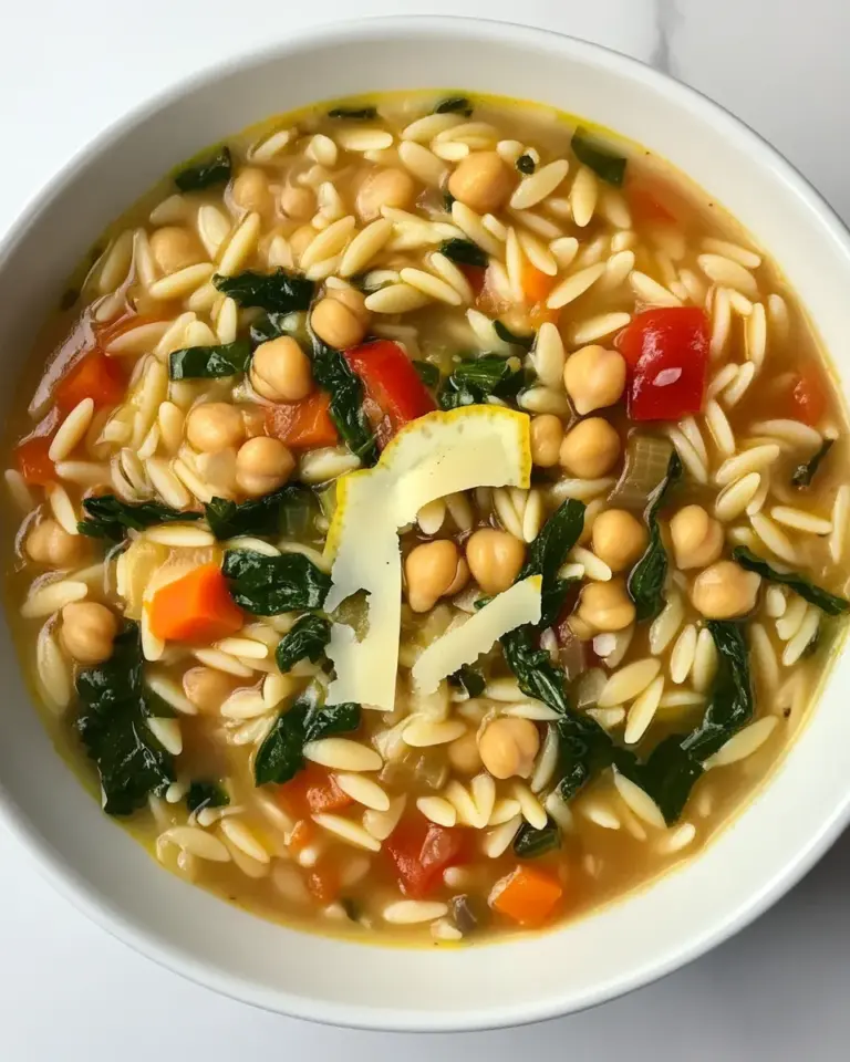 Homemade Lemon Chickpea Orzo Soup photo