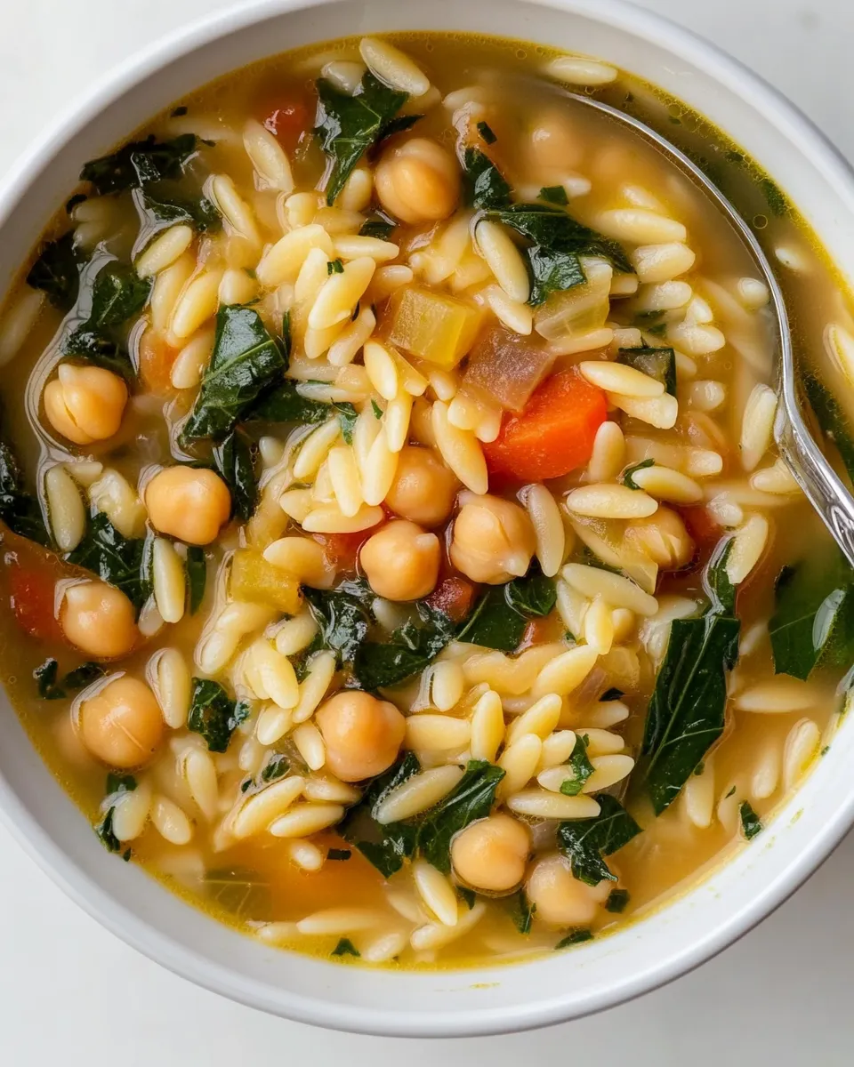 Easy Lemon Chickpea Orzo Soup recipe photo