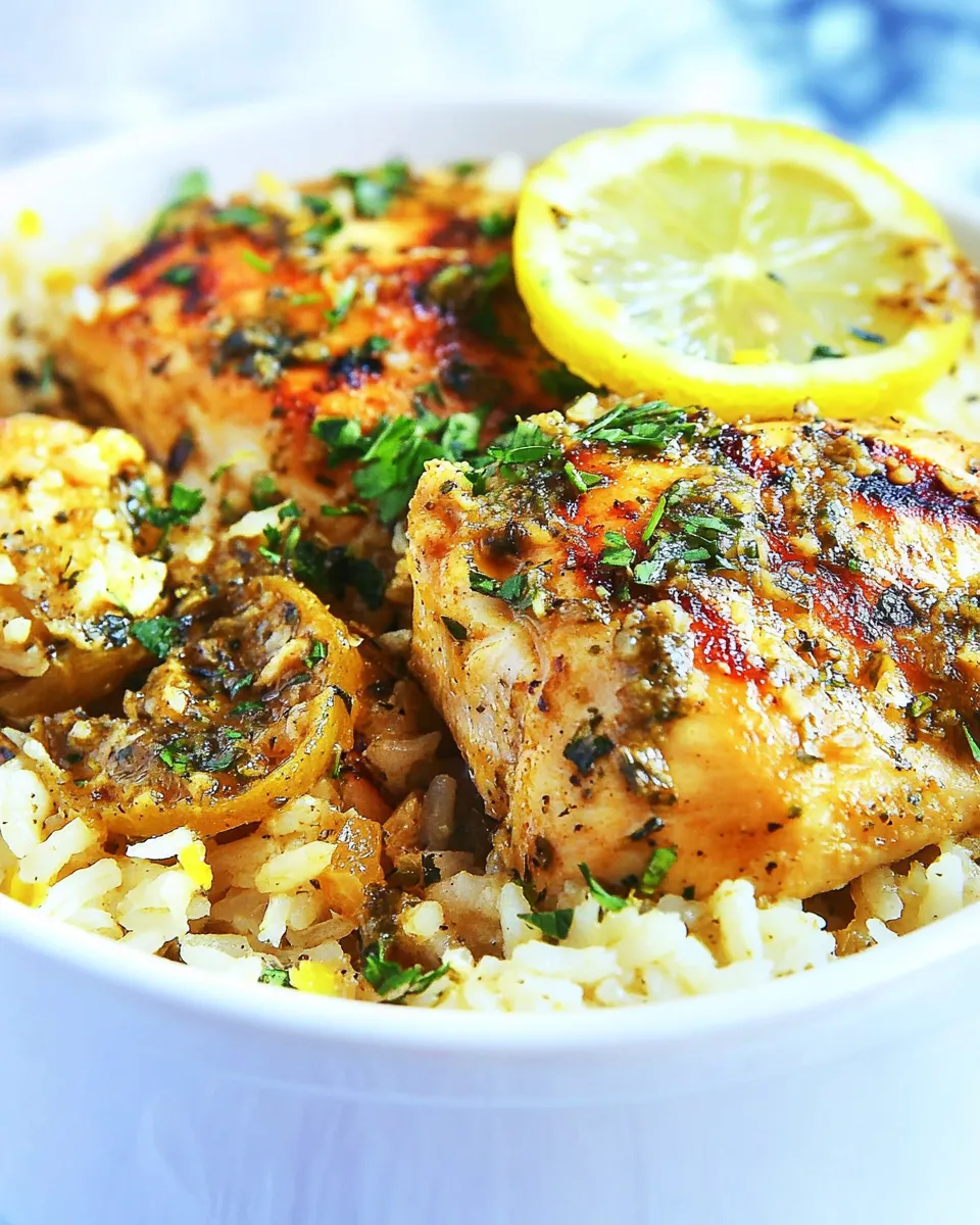 Quick Lemon Dijon Chicken and Rice shot