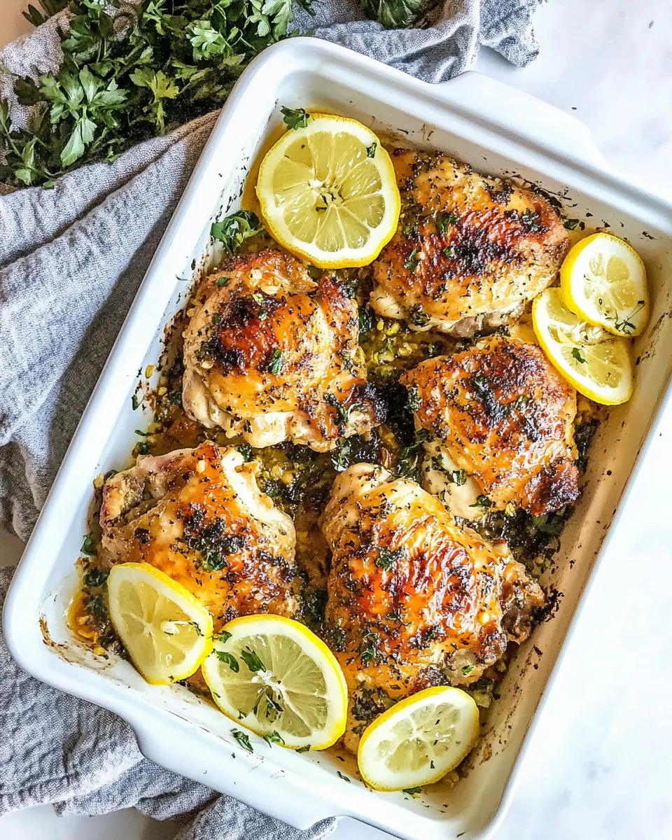 Classic Lemon Garlic Chicken Thighs image