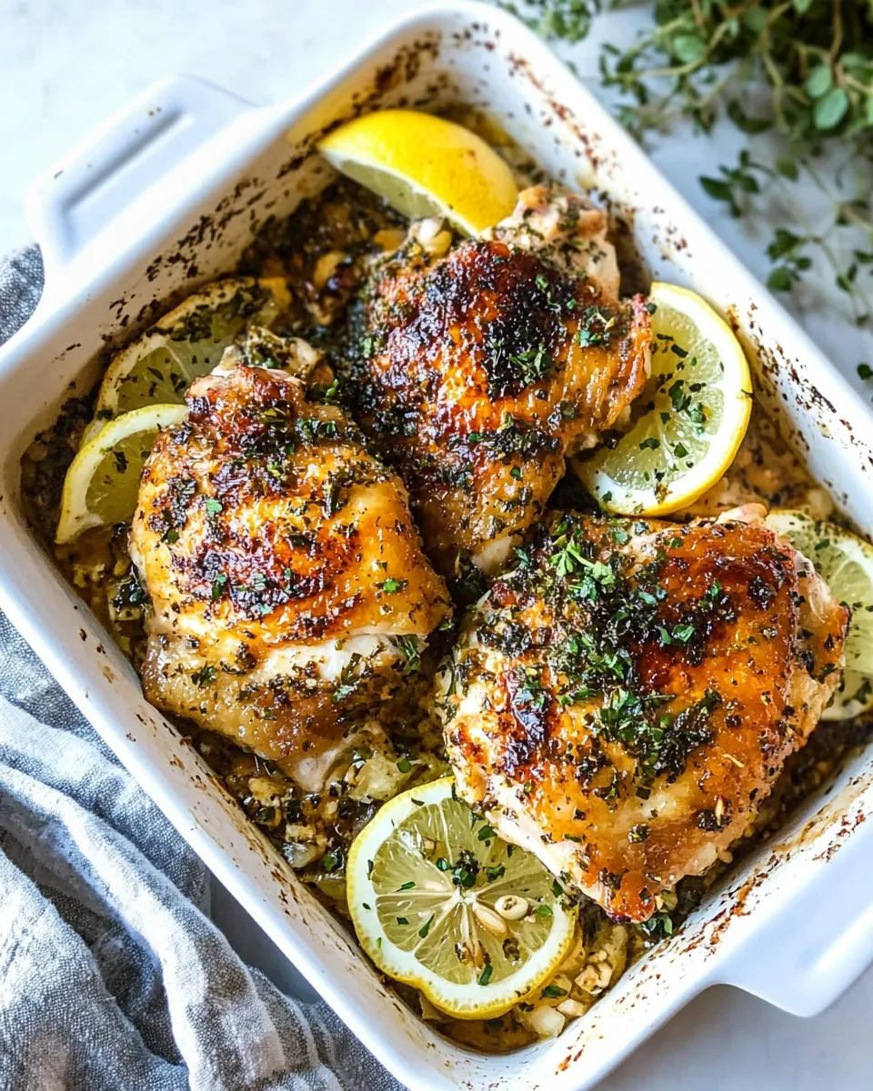 Easy Lemon Garlic Chicken Thighs recipe photo