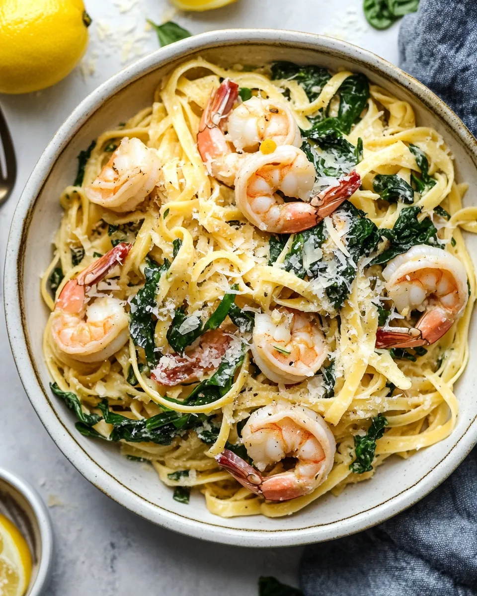 Classic Lemon Garlic Parmesan Shrimp Pasta image