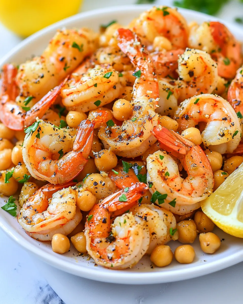 Homemade Lemon Garlic Shrimp with Chickpeas recipe photo